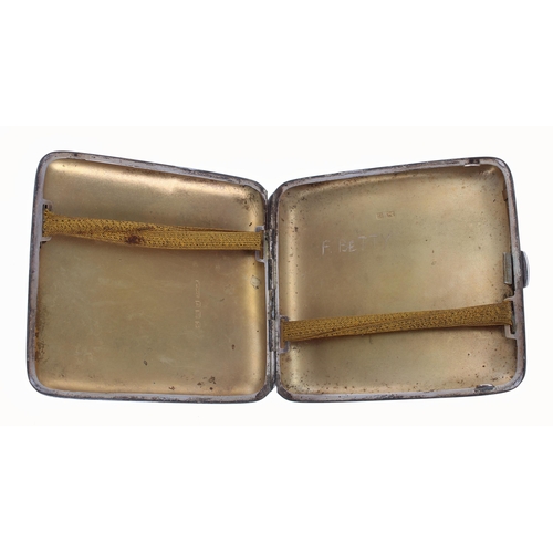 508 - S W Goode & Co. silver cigarette case, with a foliate engraved cover with small cartouche, enclo... 
