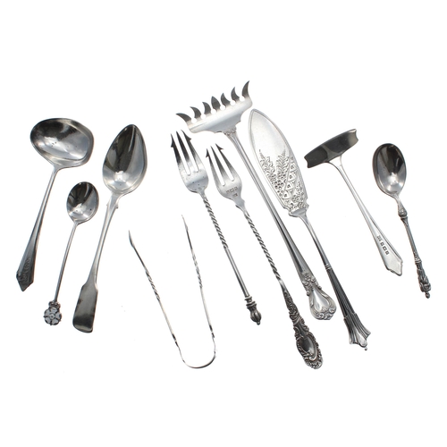 554 - Selection of assorted hallmarked silver flatware to include a Georgian teaspoon by Josiah Barnett &a... 