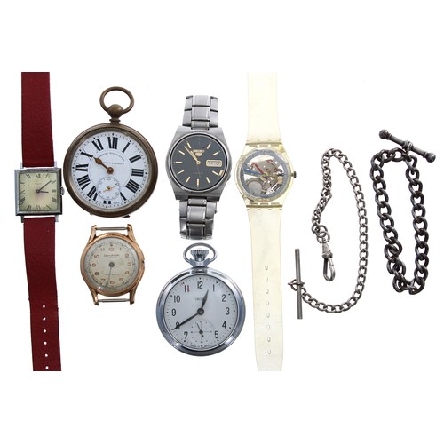 51 - Selection of wristwatches and pocket watches principally for repair to include Lanco-Fon alarm, Seik... 