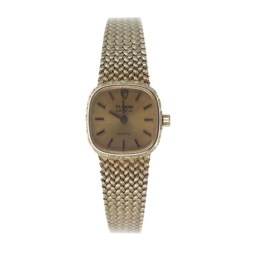 11 - Tudor Quartz 18ct lady's wristwatch, ref. 15511, serial no. 641xxx, gilded dial with baton markers, ... 