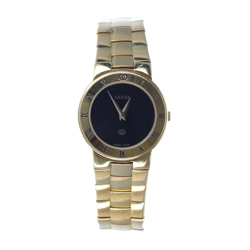 44 - Gucci gold plated lady's wristwatch, ref. 3300L, quartz, 26mm-** with Gucci box... 
