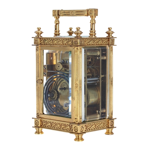 1209 - Attractive French carriage clock striking on a gong, the 1.75