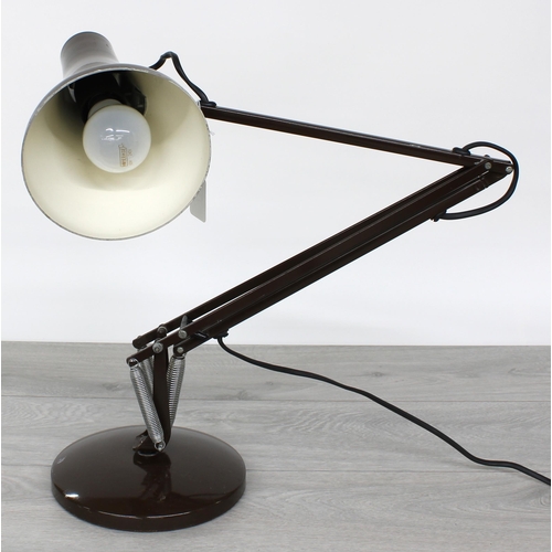 11 - Anglepoise type desk lamp in brown