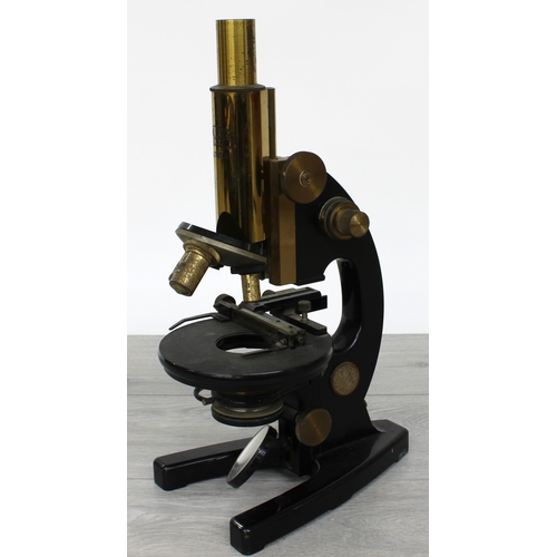 28 - Carl Zeiss Jena lacquered and brass microscope, serial no. 174743