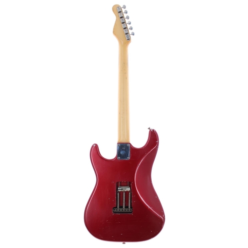 39 - 2019 Hansen Guitars S-Style electric guitar, made in Denmark; Body: candy apple red light relic fini... 