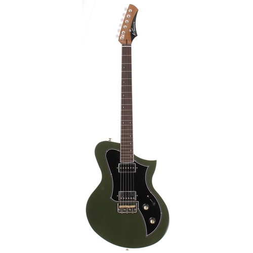 40 - Kauer Guitars Korona Single Cut electric guitar, made in USA, ser. no. 1x5; Body: olive green finish... 