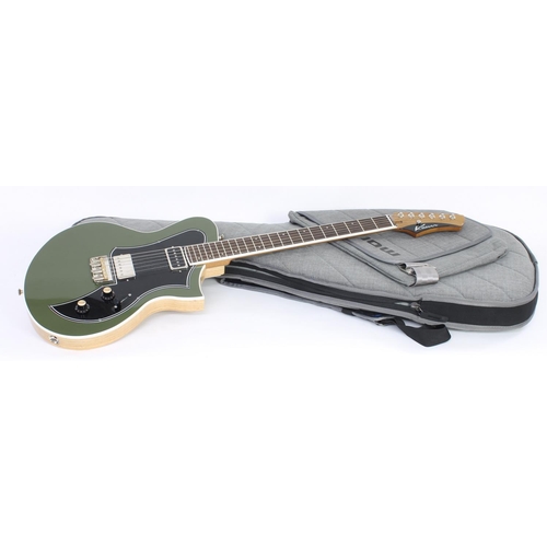 40 - Kauer Guitars Korona Single Cut electric guitar, made in USA, ser. no. 1x5; Body: olive green finish... 