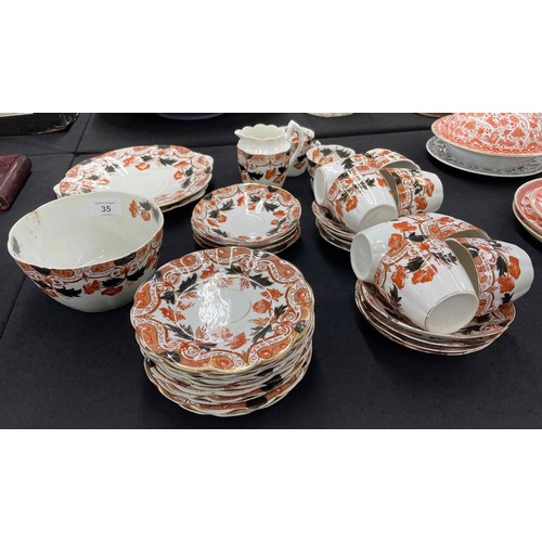 35 - Selection of Wildblood, Heath & Sons tea wares, comprising ten teacups with twelve saucer, eleve... 