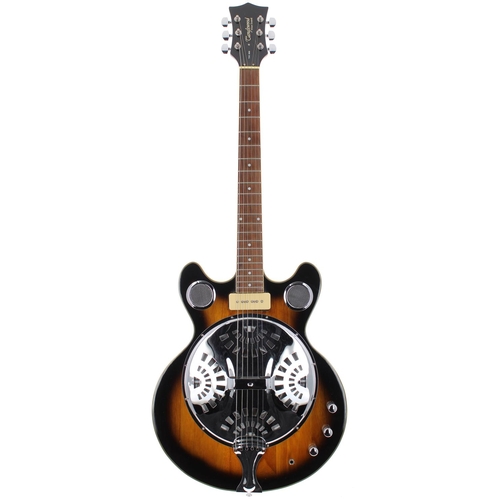 60 - Tanglewood Blue Sound TBS800 electric resonator guitar; Body: two-tone sunburst finish, light surfac... 