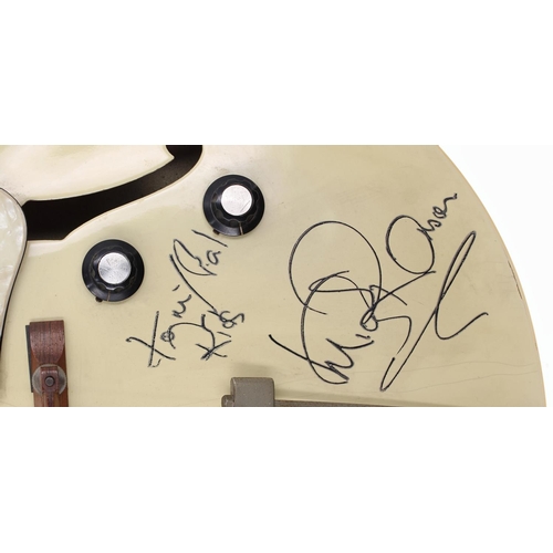 530 - Mick Ronson and Ian Hunter - autographed 1950s Gibson ES-225T hollow body electric guitar, signed by... 