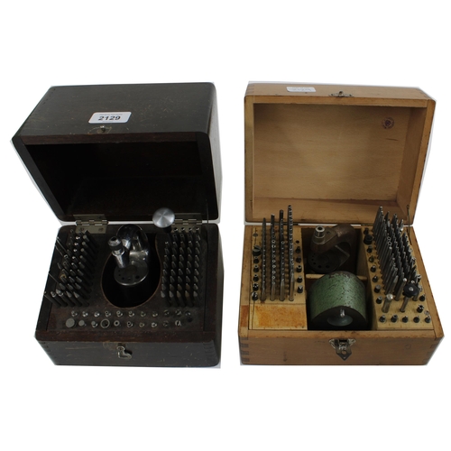 2129 - Old K & D. Co Series '600' staking set, wooden case; also a Boley & Leinen wooden cased stak... 