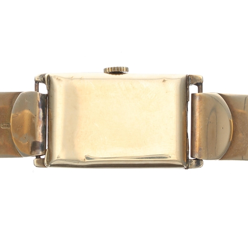 3 - Omega 9ct rectangular gentleman's wristwatch, import hallmark for Edinburgh 1930, serial no. 7784xxx... 