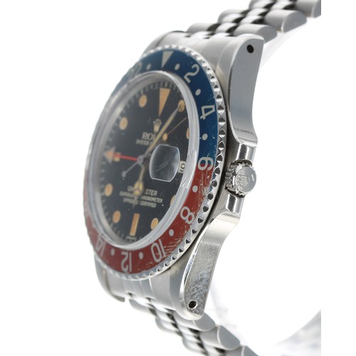 36 - Rolex Oyster Perpetual GMT-Master stainless steel gentleman's wristwatch,  reference no. 1675, seria... 