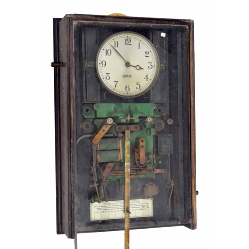 1125 - Interesting Gents of Leicester electric master wall clock, the 6.25