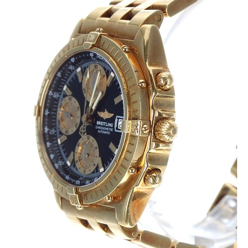 49 - Fine Breitling Windrider Chronomat Vitesse automatic 18ct yellow gold gentleman's wristwatch, refere... 