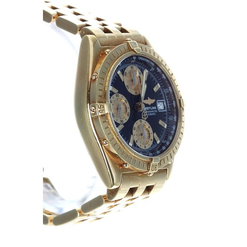 49 - Fine Breitling Windrider Chronomat Vitesse automatic 18ct yellow gold gentleman's wristwatch, refere... 