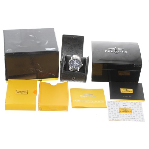 48 - Breitling Colt 44 stainless steel gentleman's wristwatch, reference no. A74387, serial no. 1529xxx, ... 