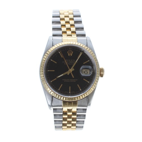 21 - Rolex Oyster Perpetual Datejust gold and stainless steel gentleman's wristwatch, reference. 16233, s... 