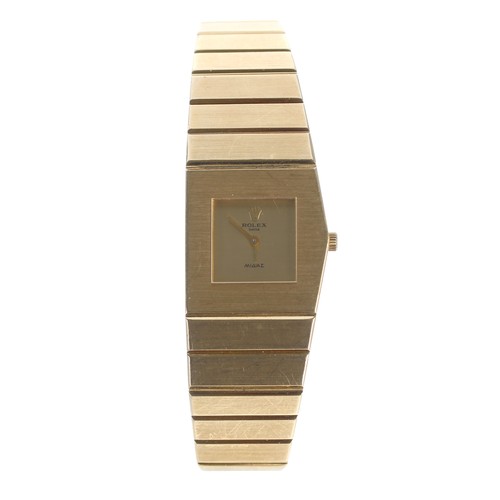 29 - Rolex Queen Midas 18ct yellow gold asymmetrical  wristwatch, reference no. 9768, serial no. 241xxxx,... 