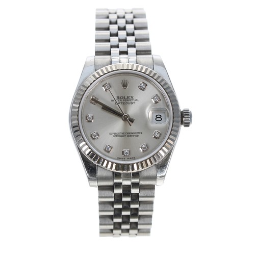 31 - Rolex Oyster Perpetual Datejust midsize stainless steel wristwatch, reference no. 178274, serial no.... 