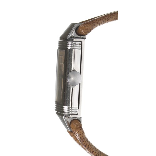 58 - Reverso Luxe rectangular stainless steel lady's wristwatch, case no. 27308, circa 1930s, rectangular... 