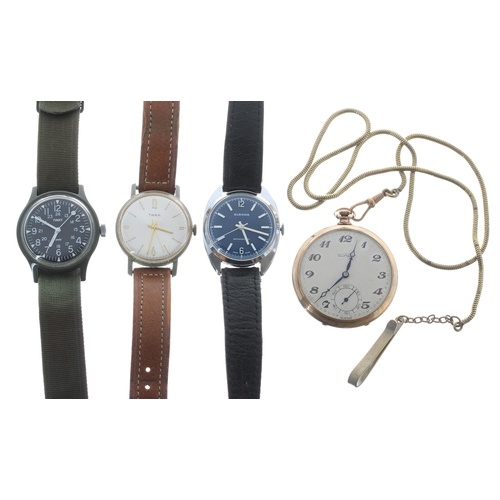 419 - Three gentleman's wristwatches to include Tara, Elroma, Timex (box, guarantee and insctructions); to... 