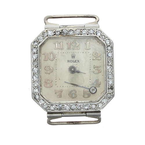 457 - Rolex white gold/platinum diamond set lady's wristwatch, Extra Prima movement, 11.3gm, 22mm (for rep... 