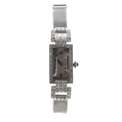 24 - Attractive Rolex Art Deco 18ct white gold diamond set lady's cocktail watch, reference no. 760, seri... 