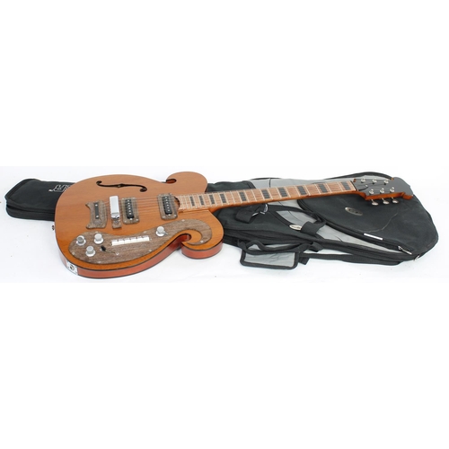 555 - The Beatles interest - commissioned Vox Kensington replica hollow body electric guitar; Body: mahoga... 
