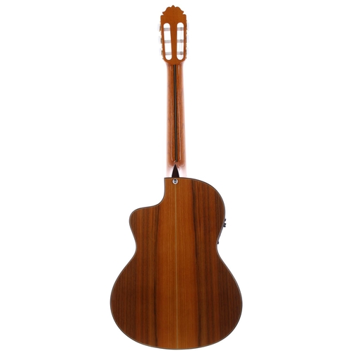 1212 - 2008 Amalio Burguet Noguera electro-classical guitar; Back and sides: walnut; Top: cedar; Neck: waln... 