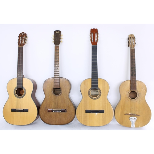 1221 - 2006 Crafter Lite C/SP classical guitar; together with a Conrad classical guitar, a Terada and one o... 