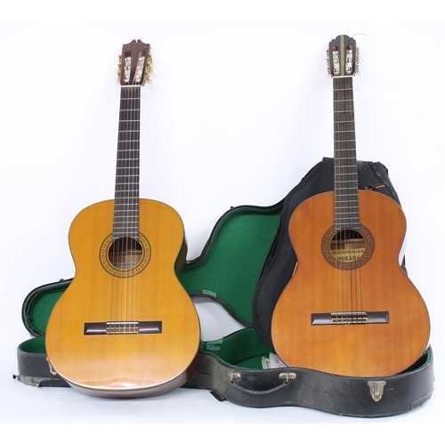 1224 - Two Japanese classical guitars to include a Terada TG307, gig bag and a Hokada 3162, hard case (2)... 