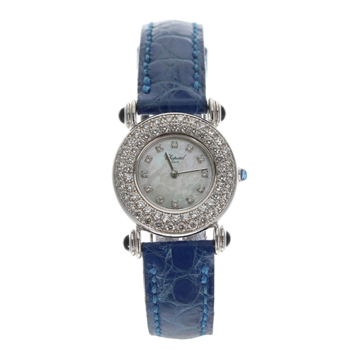 48 - Chopard 18ct white gold sapphire and diamond lady's wristwatch, references 13/6397-23 522277 915, pa... 