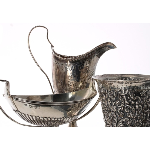 527 - Selection of silver items to include a Mappin Bros repousse silver cup 3.5