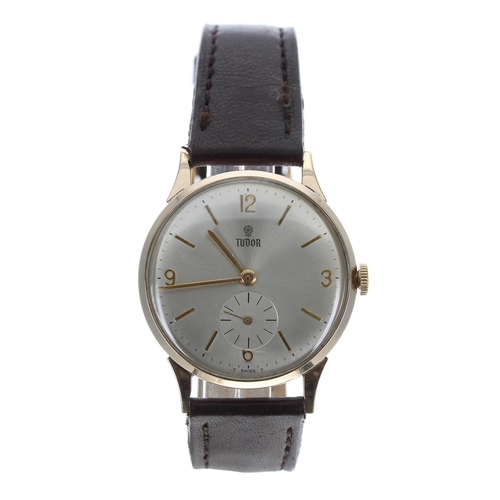 19 - Tudor 9ct gentleman's wristwatch, Edinburgh 1958,, signed silvered dial with Arabic quarter numerals... 