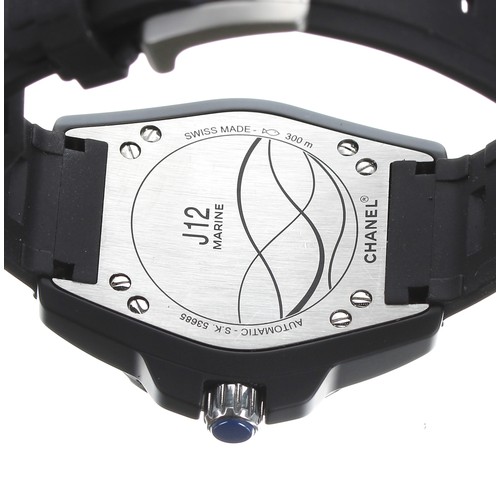 35 - Chanel J12 Marine automatic ceramic wristwatch, reference no. H2561, serial no. SK53xxx, rubber band... 