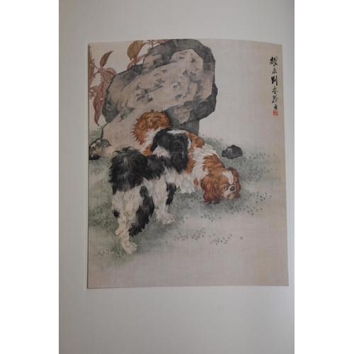 543 - Book: a bound collection of sixty-nine Chinese reproduction pictures of animals, each tipped in, sma... 