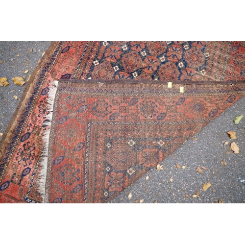 1237 - An old Bakhtiari rug, having allover floral design with geometric border, with original purchase rec... 