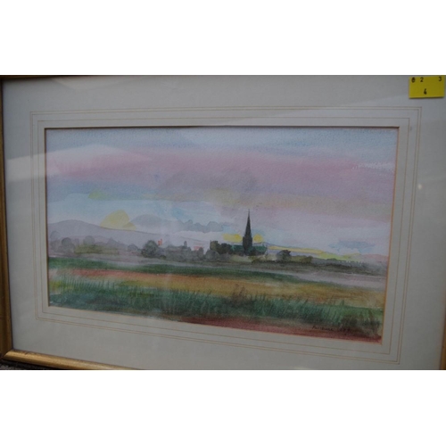 1279 - Nigel Purchase, 'Chichester', signed and dated 1979, watercolour, 18 x 32.5cm; together with Mary Br... 