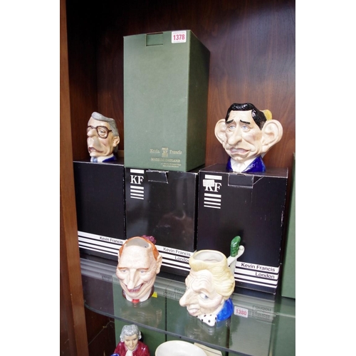 1378 - Four Kevin Francis 'Spitting Image' limited edition character jugs, each boxed.