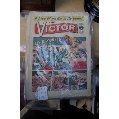 1416 - Two boxes of 1960s comics, to include The Hornet, The Hotspur and Victor.
