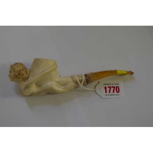 1770 - A novelty carved meerschaum pipe.