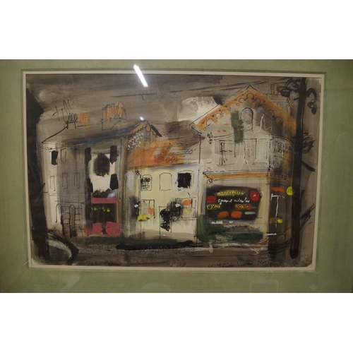 1782 - John Piper, 'Corner in Maiden Newton', signed, titled and dated 'Sunday Nov 7 1954', gouache and wat... 