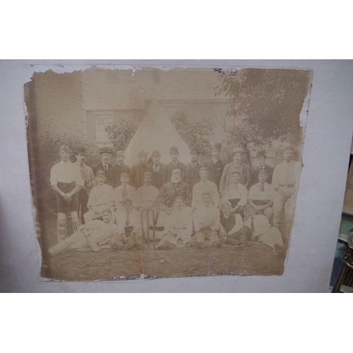 1420 - Cricket: a Victorian sepia photograph of a cricket team, possibly including W G Grace, I.24.5 x... 