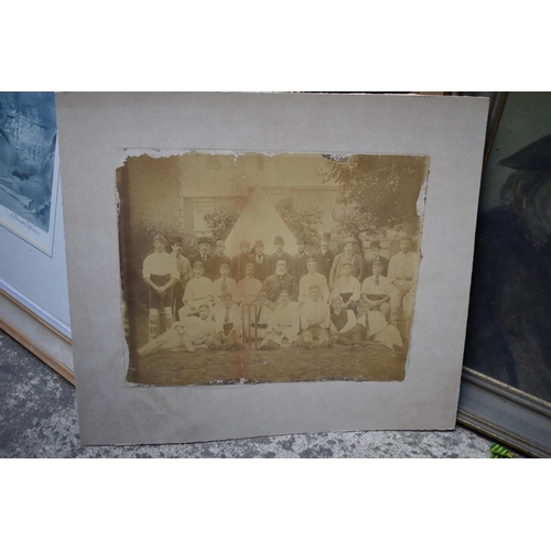 1420 - Cricket: a Victorian sepia photograph of a cricket team, possibly including W G Grace, I.24.5 x... 