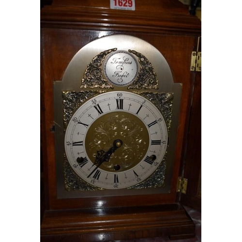 1629 - An 18th century style walnut musical bracket type clock, 42cm high.
