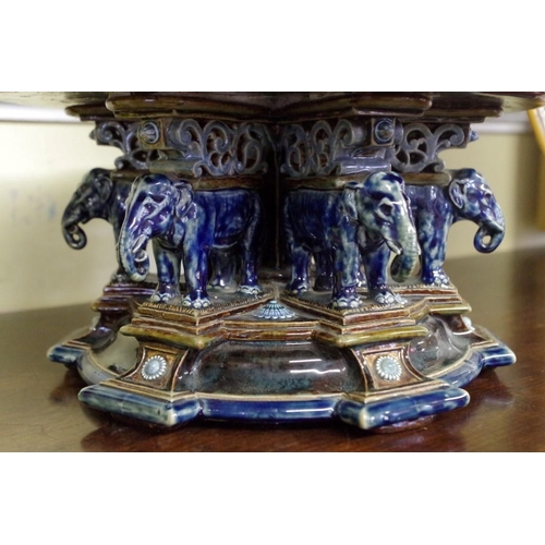 1661 - A large and impressive Victorian Doulton Lambeth stoneware centrepiece, possibly by George Tinworth,... 