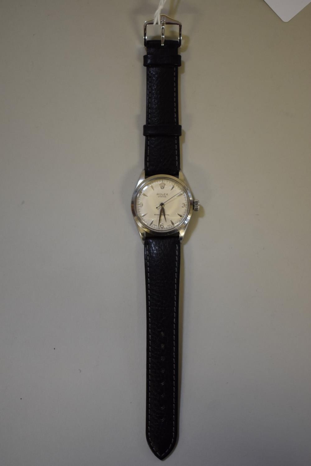 A 1950s Rolex Oyster stainless steel manual wind gentlemans wristwatch,