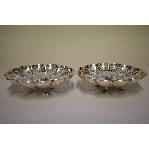 10 - A pair of pierced silver sweetmeat dishes, by S Blanckensee & Son Ltd, Birmingham... 