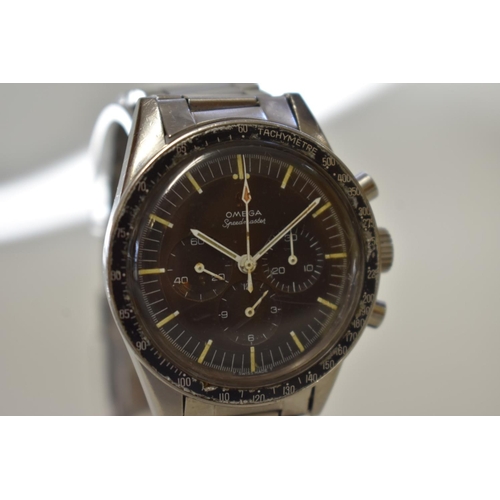 204 - A rare circa 1965 Omega 'Ed White' Speedmaster stainless steel manual wind wristwatch, 39mm, cal 321... 